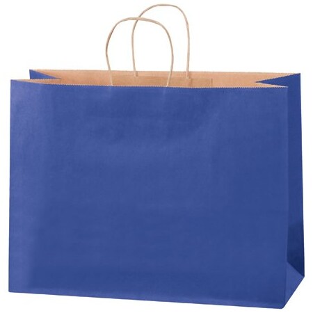 Bsc Preferred 16 x 6 x 12'' Parade Blue Tinted Shopping Bags, 250PK BUY00032147